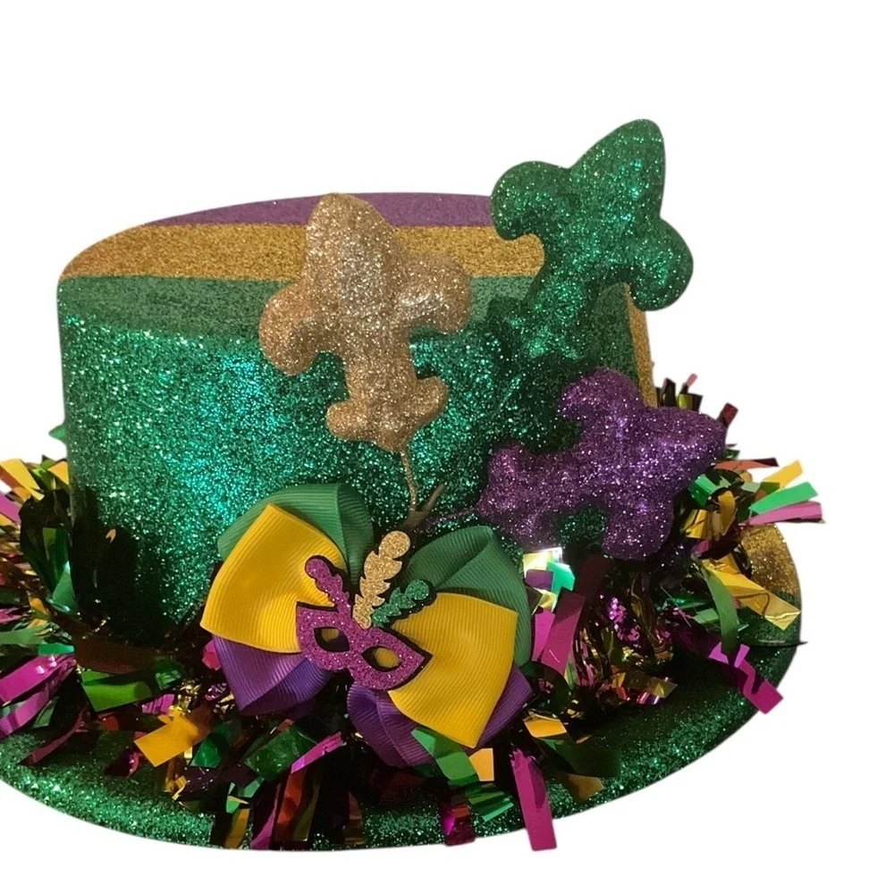 Glittery Mardi Gras Top Hat